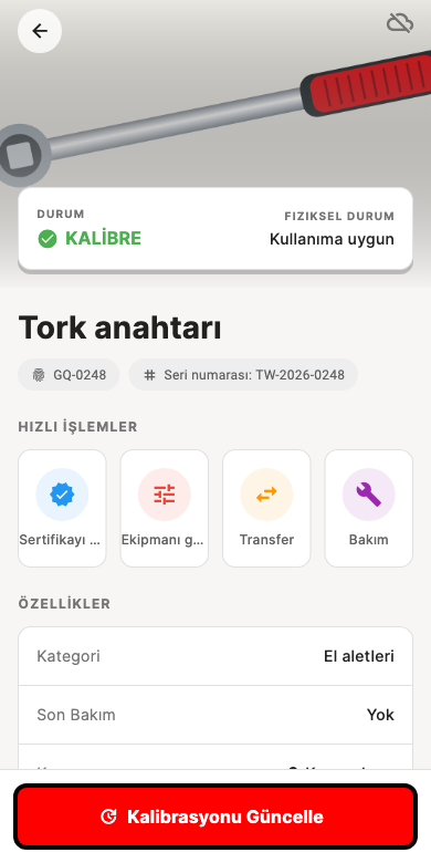 Ekipman bilgileri